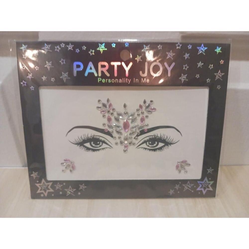 Party Joy Pink And Clear Face Jewels